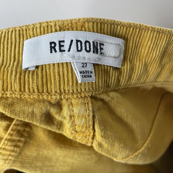 RE/DONE Skirt Womens 27 Yellow 70s Pocket Mini Corduroy 100% Cotton - Picture 10 of 12
